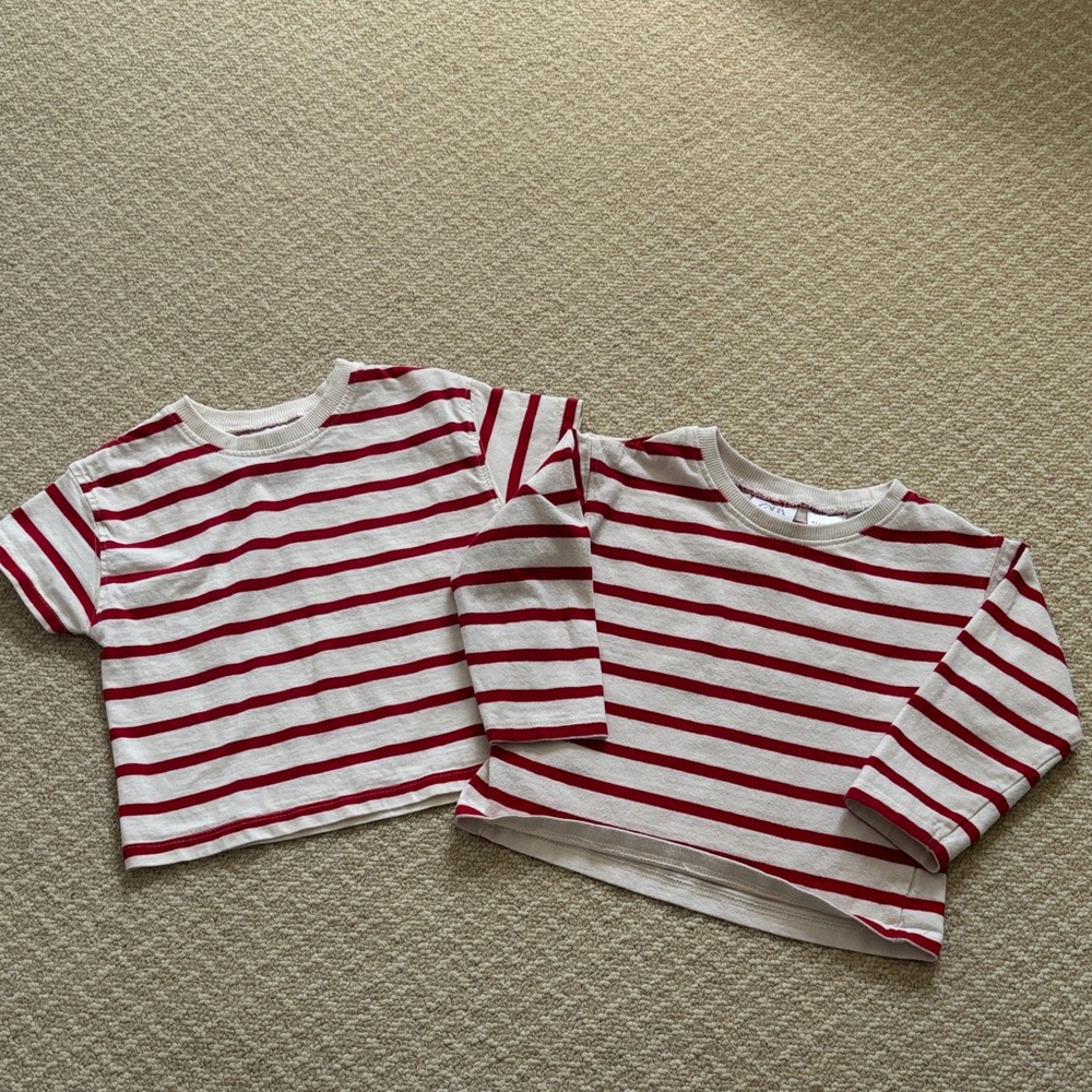 Zara Red Mariner Strip Shirts (18M)